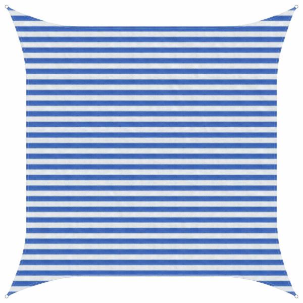 ARDEBO.de - Sonnensegel Blau und Weiß 3,6 x 3,6 m HDPE