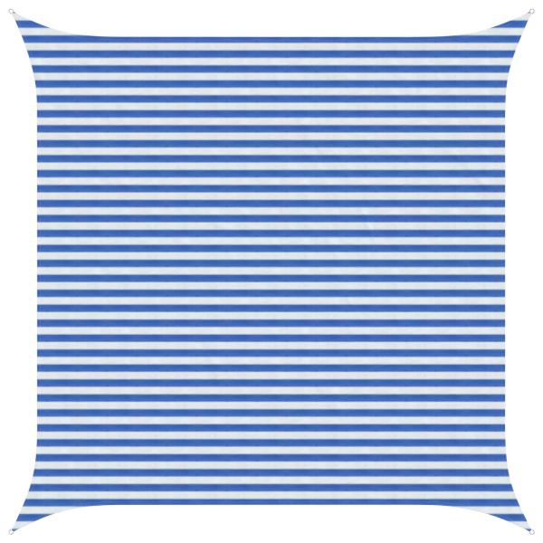 ARDEBO.de - Sonnensegel 4,5 x 4,5 m HDPE Quadratisch Blau und Weiß
