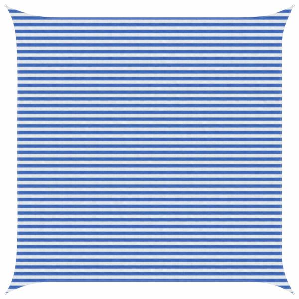 ARDEBO.de - Sonnensegel Blau und Weiß 5 x 5 m HDPE