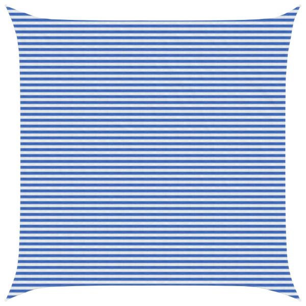 ARDEBO.de - Sonnensegel Blau und Weiß 6 x 6 m HDPE