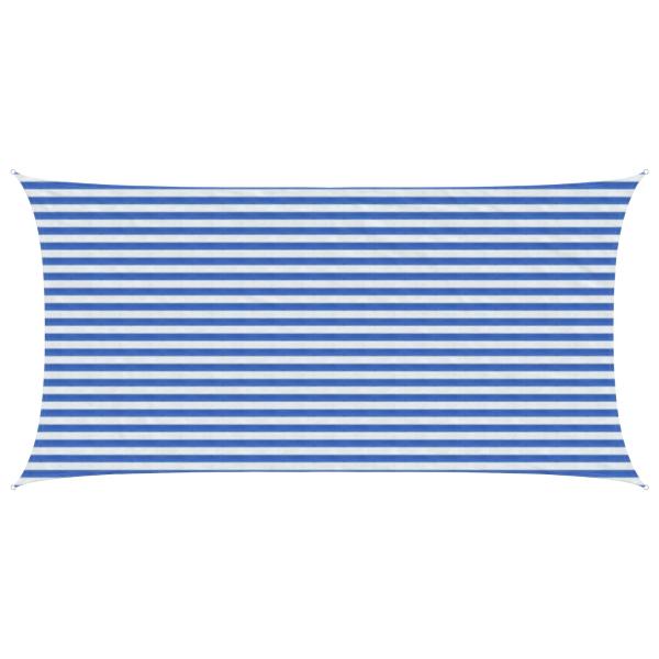 ARDEBO.de - Sonnensegel 2,5 x 5 m HDPE Rechteckig Blau und Weiß