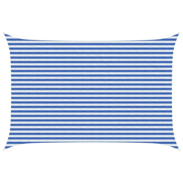 ARDEBO.de - Sonnensegel 3 x 4,5 m HDPE Rechteckig Blau und Weiß