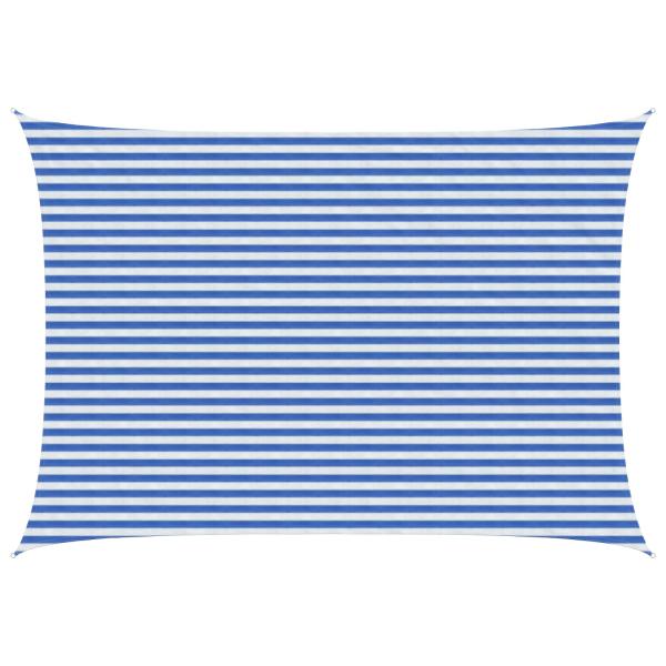 ARDEBO.de - Sonnensegel 3,5 x 4,5 m HDPE Rechteckig Blau und Weiß