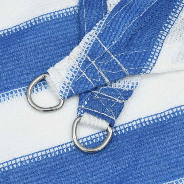 Sonnensegel 3,5 x 4,5 m HDPE Rechteckig Blau und Weiß