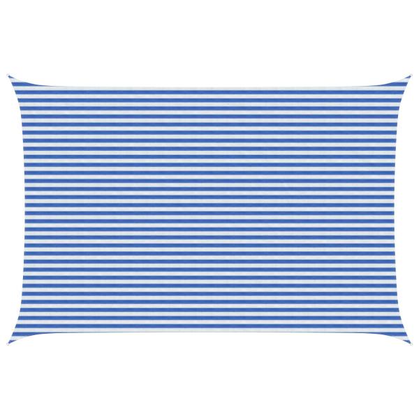 ARDEBO.de - Sonnensegel 4 x 6 m HDPE Rechteckig Blau und Weiß