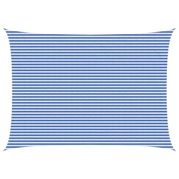 ARDEBO.de - Sonnensegel 5 x 6 m HDPE Rechteckig Blau und Weiß