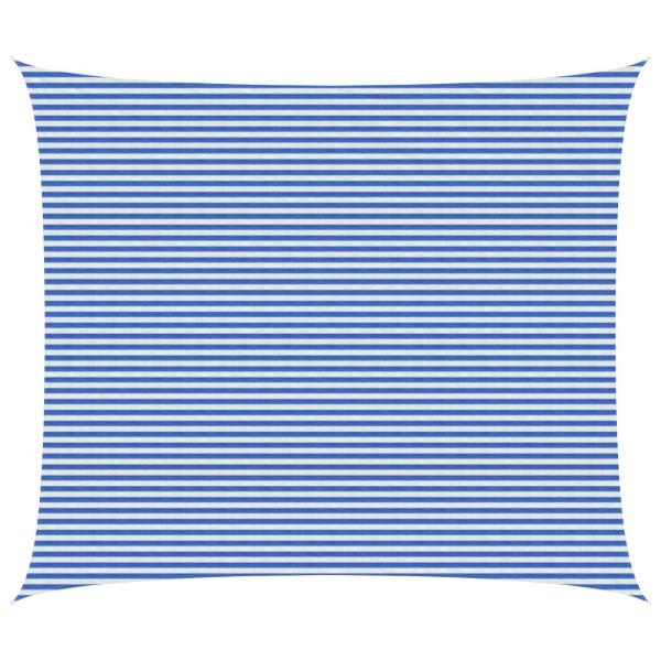 ARDEBO.de - Sonnensegel 6 x 8 m HDPE Rechteckig Blau und Weiß