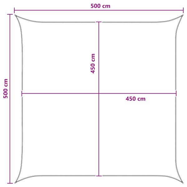 Sonnensegel Hellgrau und Weiß 5 x 5 m HDPE