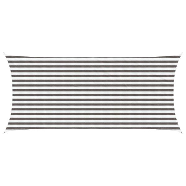 ARDEBO.de - Sonnensegel 2 x 4,5 m HDPE Rechteckig Hellgrau und Weiß