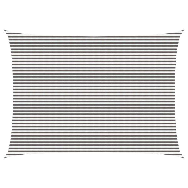 ARDEBO.de - Sonnensegel 5 x 7 m HDPE Rechteckig Hellgrau und Weiß