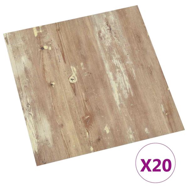 Selbstklebende Bodenplanken Braun und Weiß 30,5 x 30,5 cm