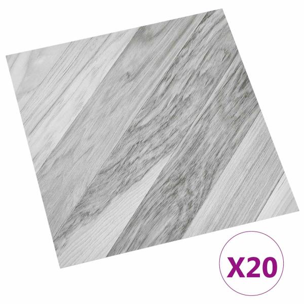 Selbstklebende Bodenplanken Grau gestreift 30,5 x 30,5 cm
