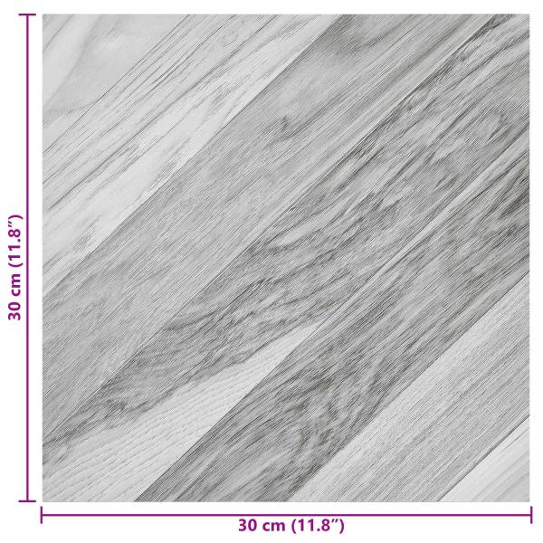 Selbstklebende Bodenplanken Grau gestreift 30,5 x 30,5 cm
