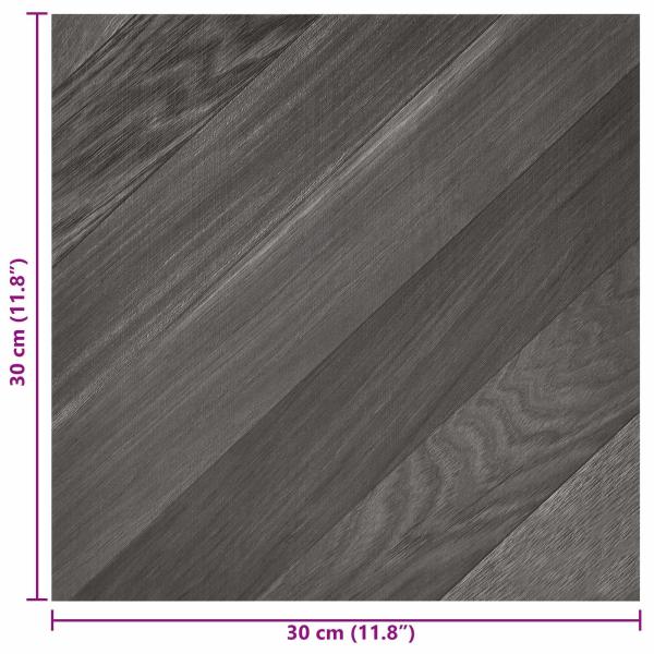 Selbstklebende Bodenplanken Gestreift Grau 30,5 x 30,5 cm