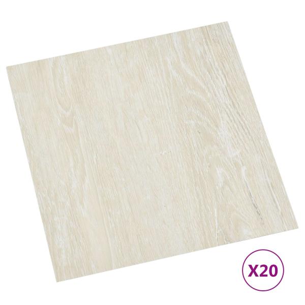 Selbstklebende Bodenplanken Creme 30,5 x 30,5 cm 20 stk. PVC