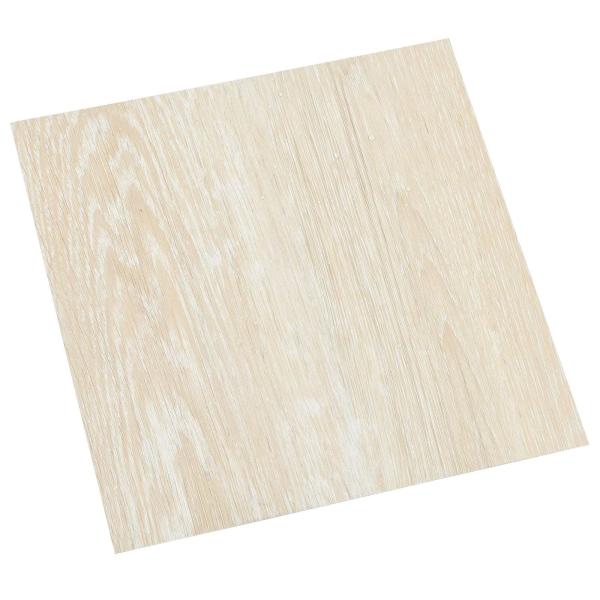 ARDEBO.de - Selbstklebende Bodenplanken Weiß und Beige 30,5 x 30,5 cm