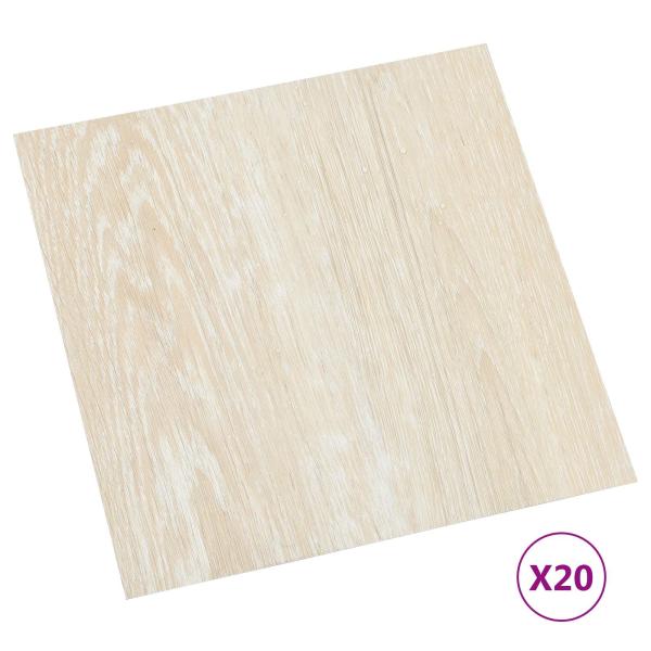 Selbstklebende Bodenplanken Weiß und Beige 30,5 x 30,5 cm