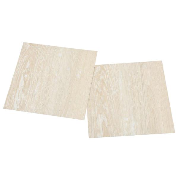 Selbstklebende Bodenplanken Weiß und Beige 30,5 x 30,5 cm