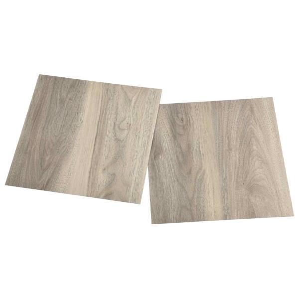 Selbstklebende Bodenplanken Schwarz und Holz 30,5 x 30,5 cm