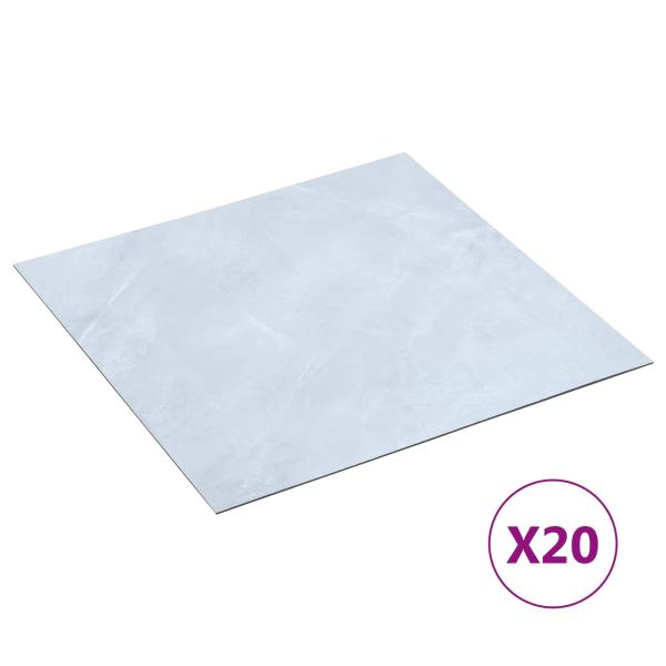 Selbstklebende Bodenplanken Weiß Marmor 30,5 x 30,5 cm 20 stk.