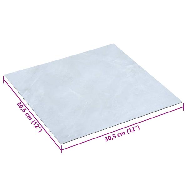 Selbstklebende Bodenplanken Weiß Marmor 30,5 x 30,5 cm 20 stk.