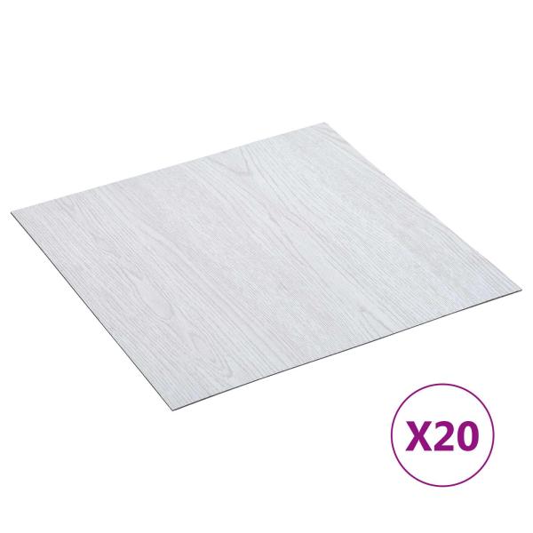 Selbstklebende Bodenplanken Weiß 30,5 x 30,5 cm 20 Stk. PVC