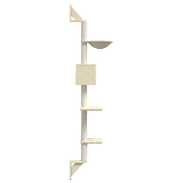 Kratzbaum mit Kratzsäule Wandmontage Creme 187 cm