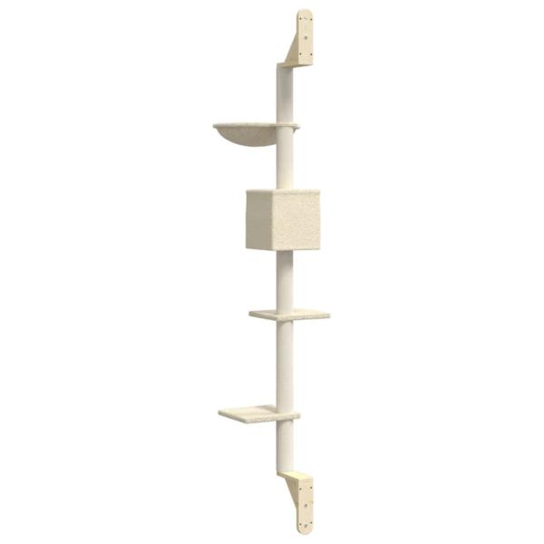 Kratzbaum mit Kratzsäule Wandmontage Creme 187 cm
