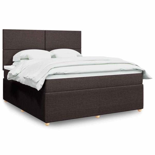 ARDEBO.de - Boxspringbett mit Matratze Dunkelbraun 180x200 cm Stoff