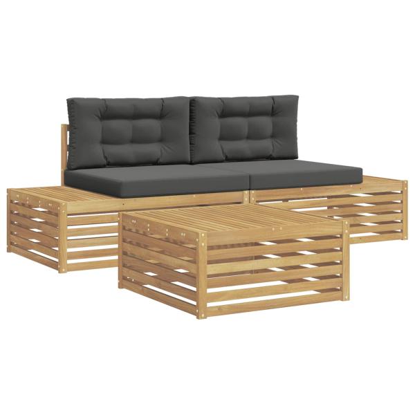 4 stk. Outdoor-Sofagarnitur Polyester Weiß