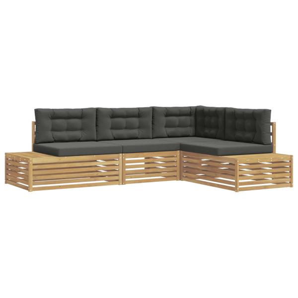 5 stk. Outdoor-Sofagarnitur Polyester Weiß