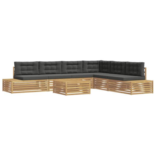8 stk. Outdoor-Sofagarnitur Polyester Weiß
