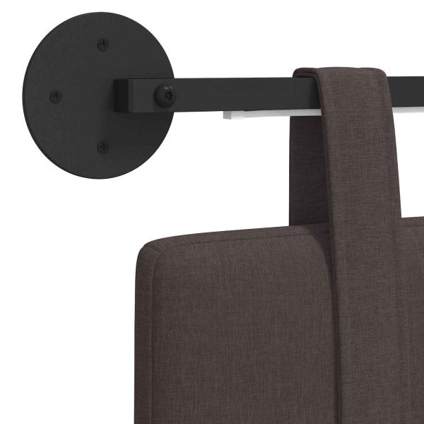 Hängendes Kopfteil Mit LED Licht Dunkelbraun Stoff