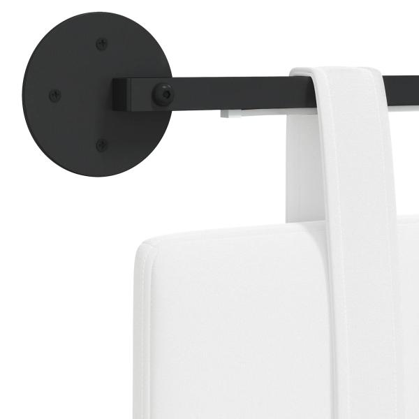 Hängendes Kopfteil Mit LED Licht Weiß Stoff