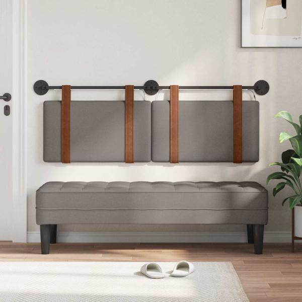 Hängendes Kopfteil Mit LED Licht Taupe Antikes PU