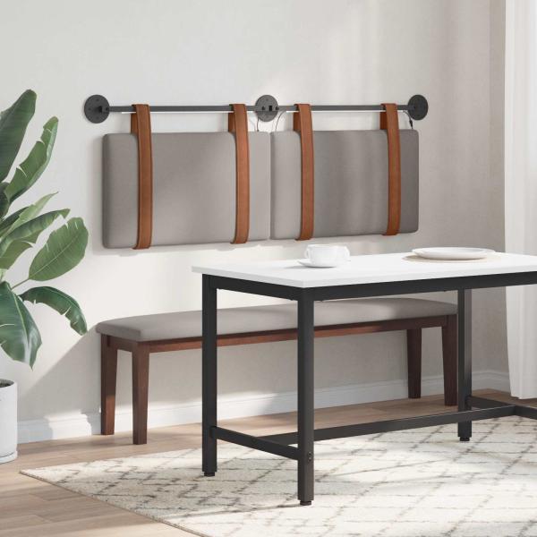 Hängendes Kopfteil Mit LED Licht Taupe Antikes PU