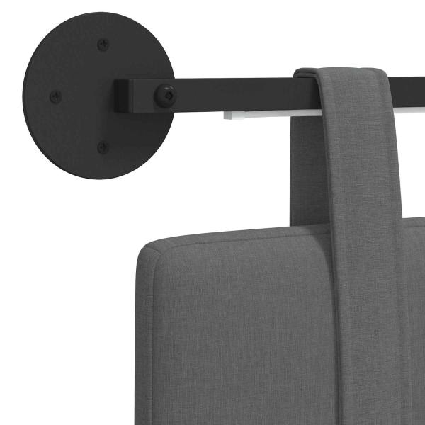 Hängendes Kopfteil Mit LED Licht Dunkelgrau Stoff