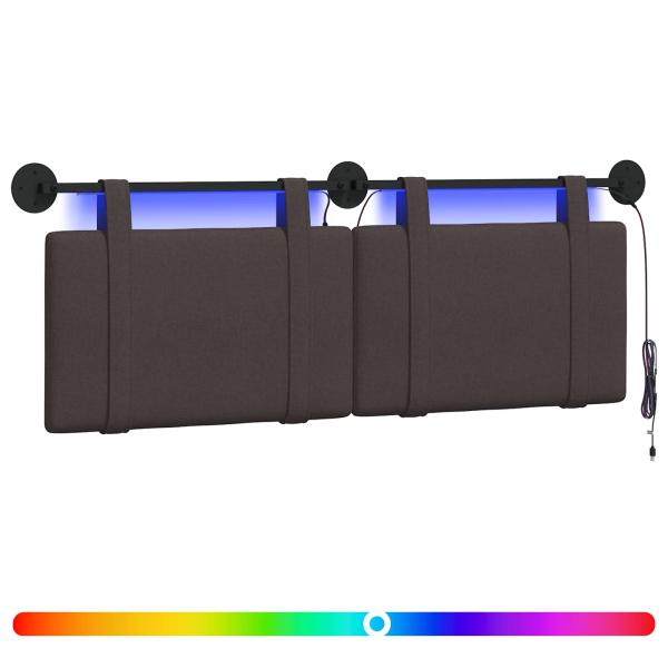 Hängendes Kopfteil Mit LED Licht Dunkelbraun Stoff