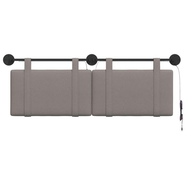 Hängendes Kopfteil Mit LED Licht Taupe Stoff