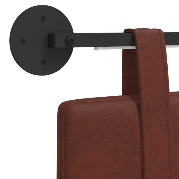 Hängendes Kopfteil Mit LED Licht Glänzendes Braun Antikes PU