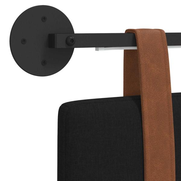 Hängendes Kopfteil Mit LED Licht Schwarz Antikes PU