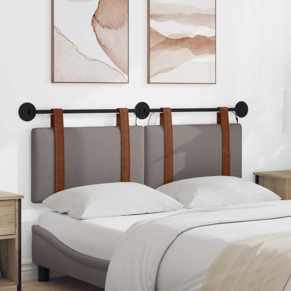 ARDEBO.de - Hängendes Kopfteil Mit LED Licht Taupe Antikes PU