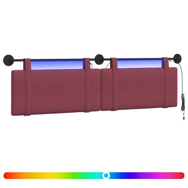 Hängendes Kopfteil Mit LED Licht Weinrot Stoff