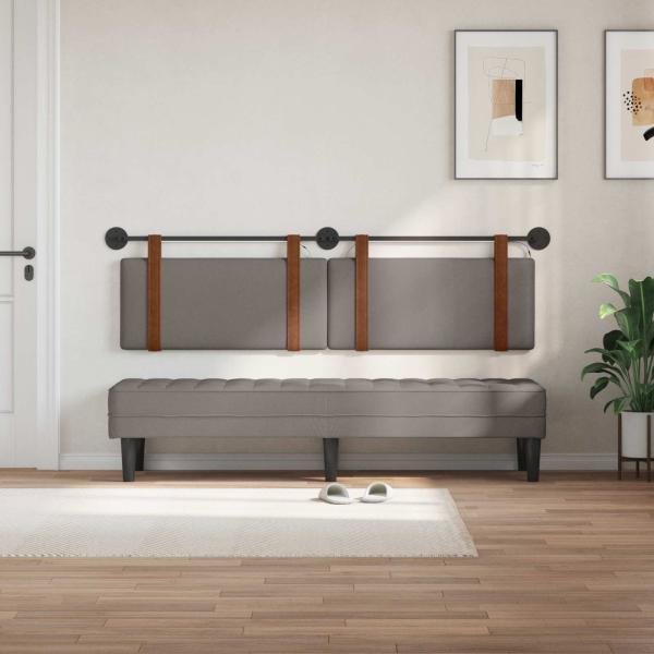 Hängendes Kopfteil Mit LED Licht Taupe Antikes PU