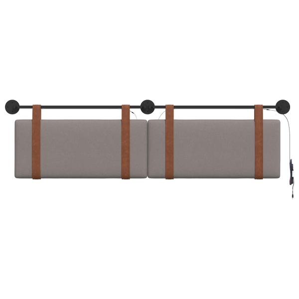 Hängendes Kopfteil Mit LED Licht Taupe Antikes PU