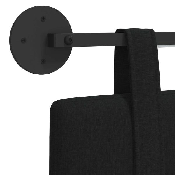 Hängendes Kopfteil Mit LED Licht Schwarz Stoff