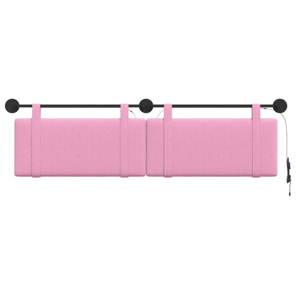 Hängendes Kopfteil Mit LED Licht Rosa Stoff