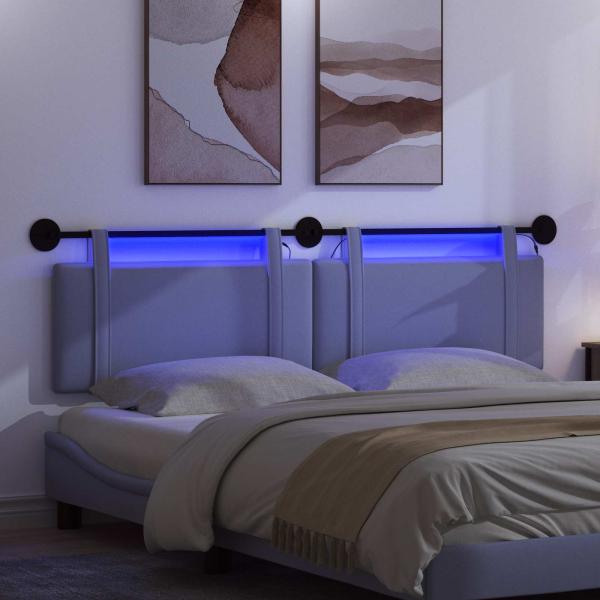 Hängendes Kopfteil Mit LED Licht Jeans blau Stoff
