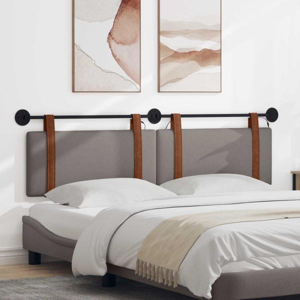 ARDEBO.de - Hängendes Kopfteil Mit LED Licht Taupe Antikes PU