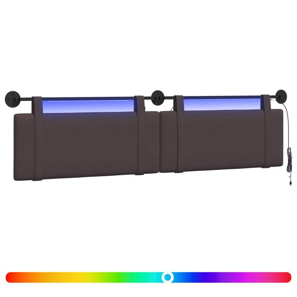 Hängendes Kopfteil Mit LED Licht Dunkelbraun Stoff